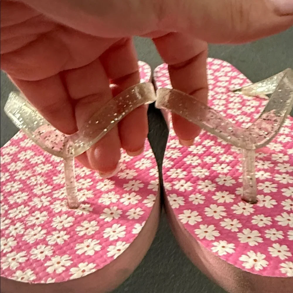 GAP Pink Flip Flops with Clear Straps